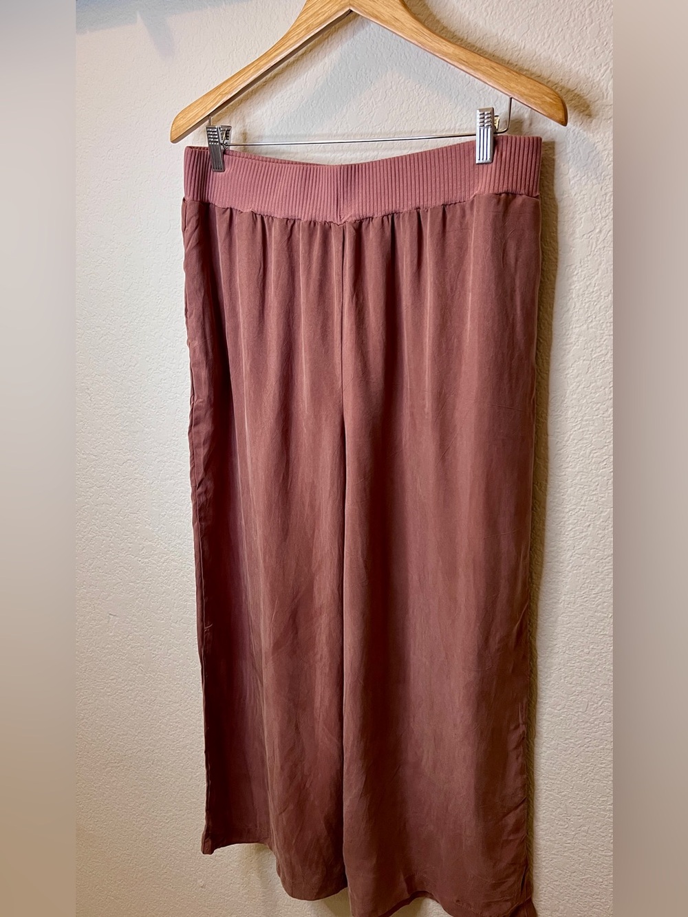 Amour Vert NWT Salice Mixed Cupro Wide Leg Pants Quartz Size XL - Picture 4 of 12